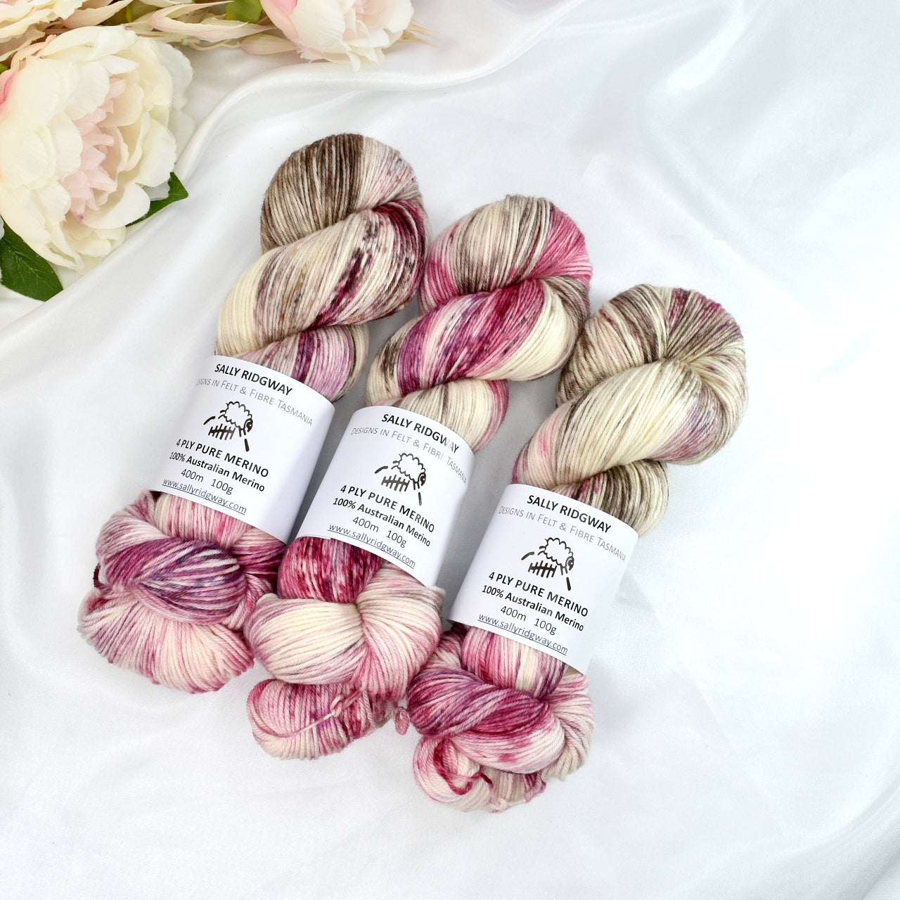 4 Ply Pure Australian Merino Wool Yarn Cherry Bon Bon-4 Ply Pure Merino Yarn-3-Sally Ridgway Designs in Felt & Fibre