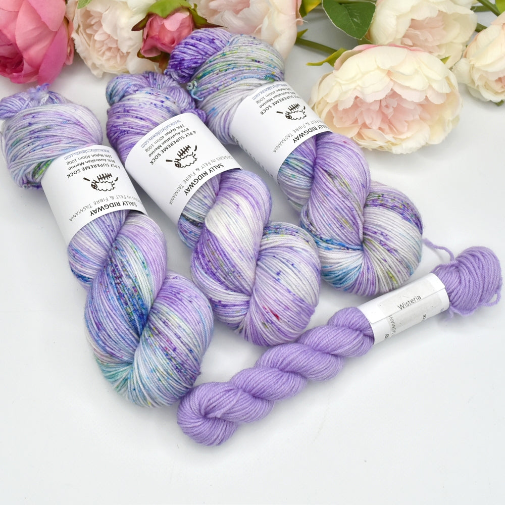 Thistle Flower 4 ply Supreme Sock Knitting Yarn Hand Dyed-Sock Yarn-2-Sally Ridgway Designs in Felt & Fibre