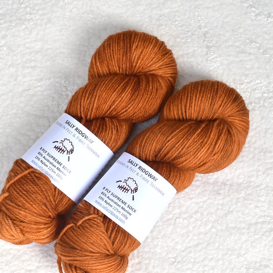8 ply Supreme Sock in Burnt Copper| 8 Ply Supreme Sock | Sally Ridgway | Shop Wool, Felt and Fibre Online