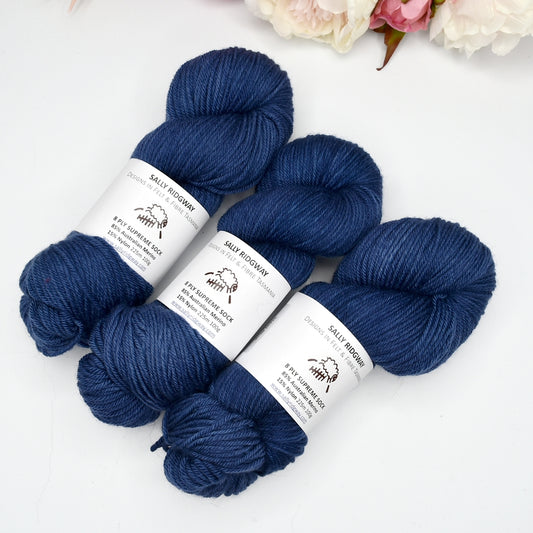 8 ply Supreme Sock in Steel Blue| 8 Ply Supreme Sock | Sally Ridgway | Shop Wool, Felt and Fibre Online