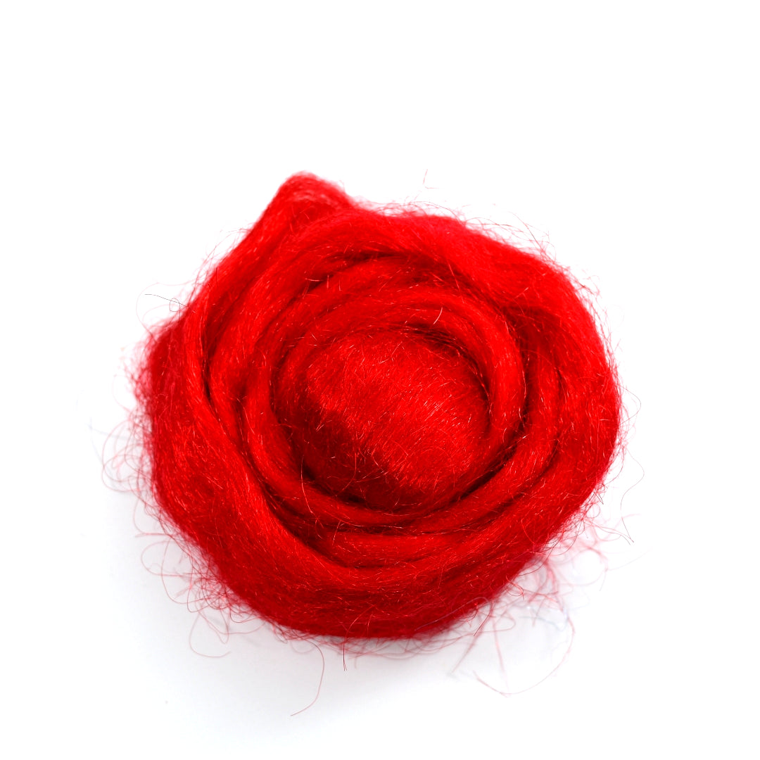 Firestar Fibre Trilobal Nylon Hand Dyed Red Energy| Firestar Fibre | Sally Ridgway | Shop Wool, Felt and Fibre Online