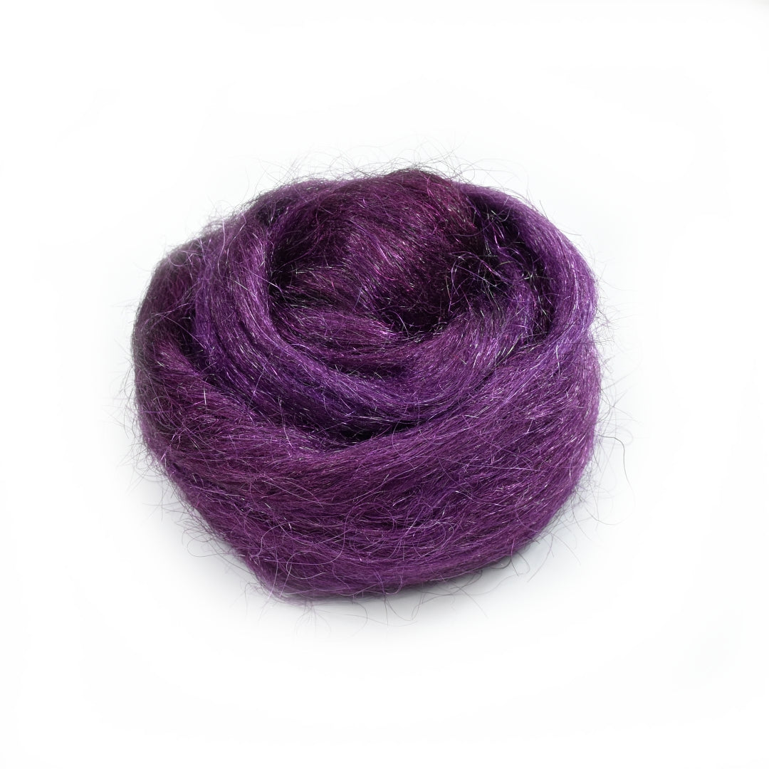 Firestar Fibre Trilobal Nylon Hand Dyed Velvet Plum-Firestar Fibre-2-20 grams-Sally Ridgway Designs in Felt & Fibre