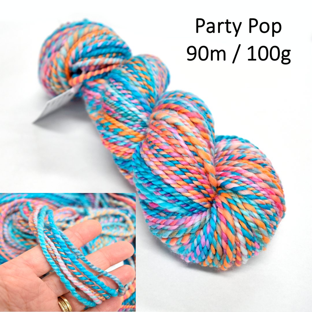 Hand Spun Tasmanian Merino Wool Chunky Yarn - Mixed Colours| Hand Spun Yarn | Sally Ridgway | Shop Wool, Felt and Fibre Online