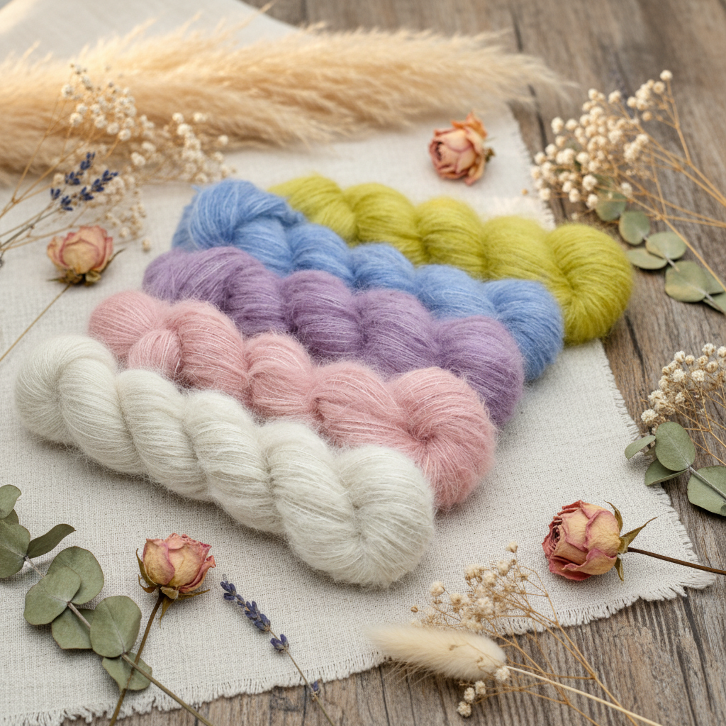 Suri Alpaca Silk Lace Hand Dyed Milk Maids| Suri Silk Lace | Sally Ridgway | Shop Wool, Felt and Fibre Online