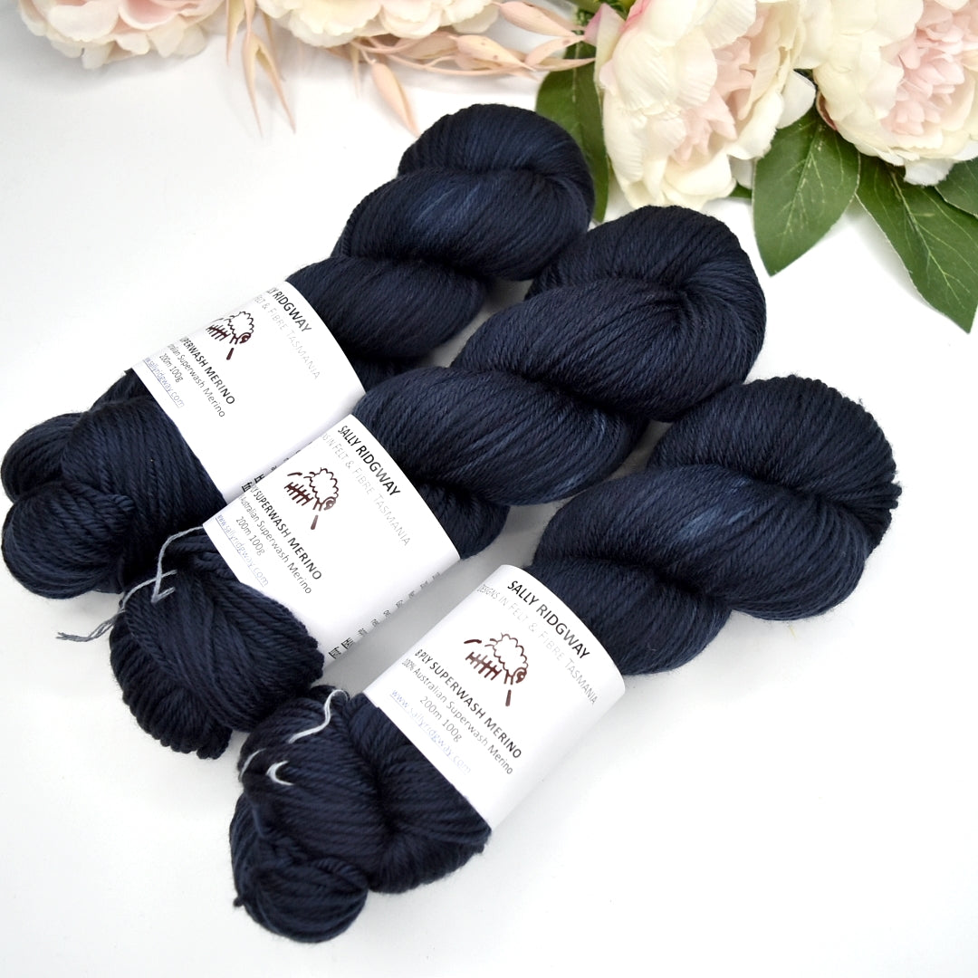 Admiralty on 8 Ply Superwash 100% Merino Yarn-8 Ply Superwash Merino Yarn-2-Sally Ridgway Designs in Felt & Fibre
