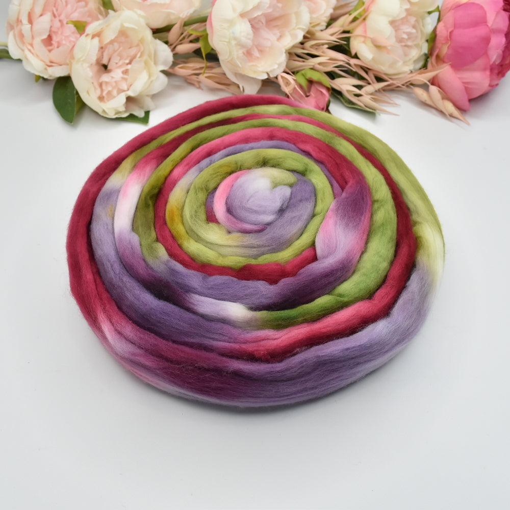Tasmanian Merino Wool Combed Top Hand Dyed Vintage Rose| Merino Wool Tops | Sally Ridgway | Shop Wool, Felt and Fibre Online