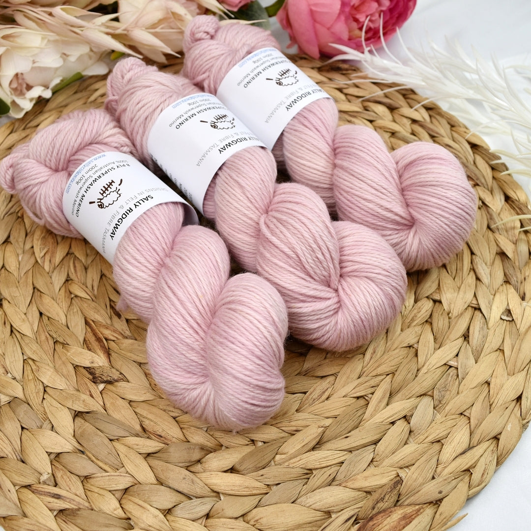 Blush on 8 Ply Superwash 100% Merino Yarn| 8 Ply Superwash Merino Yarn | Sally Ridgway | Shop Wool, Felt and Fibre Online