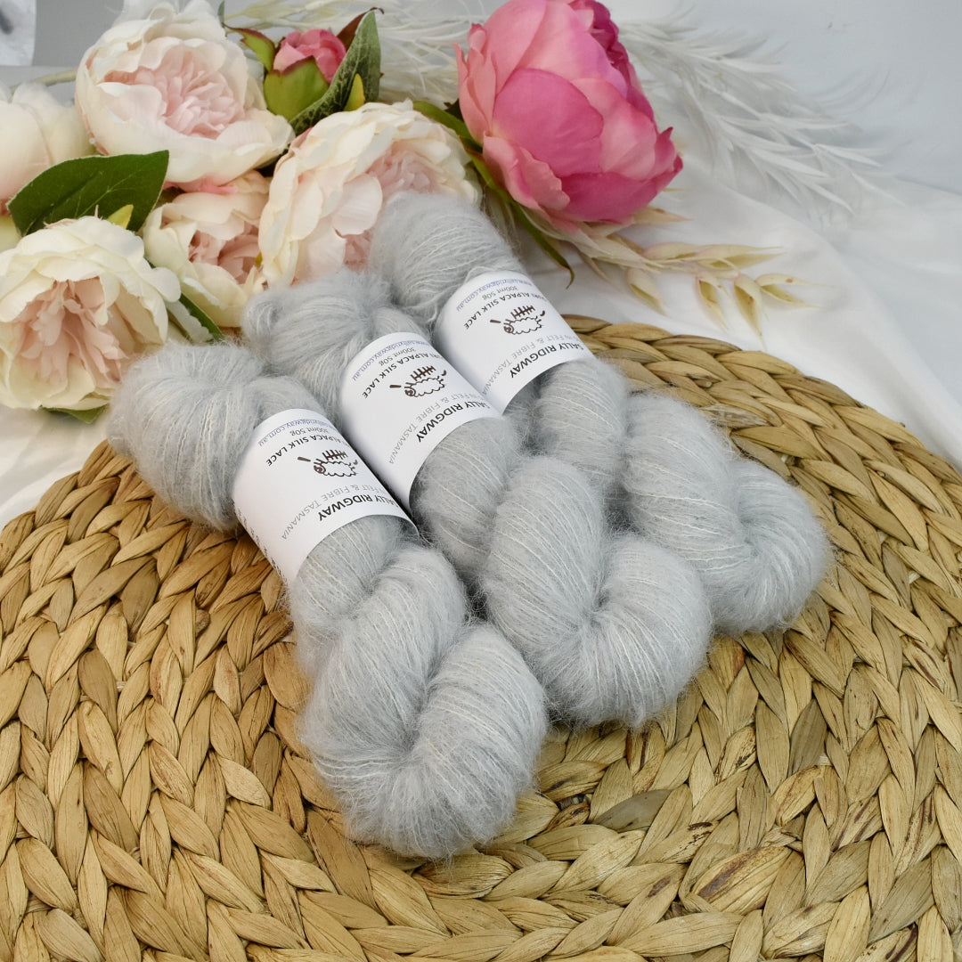 Mist Brushed Suri Alpaca Silk Lace Hand Dyed