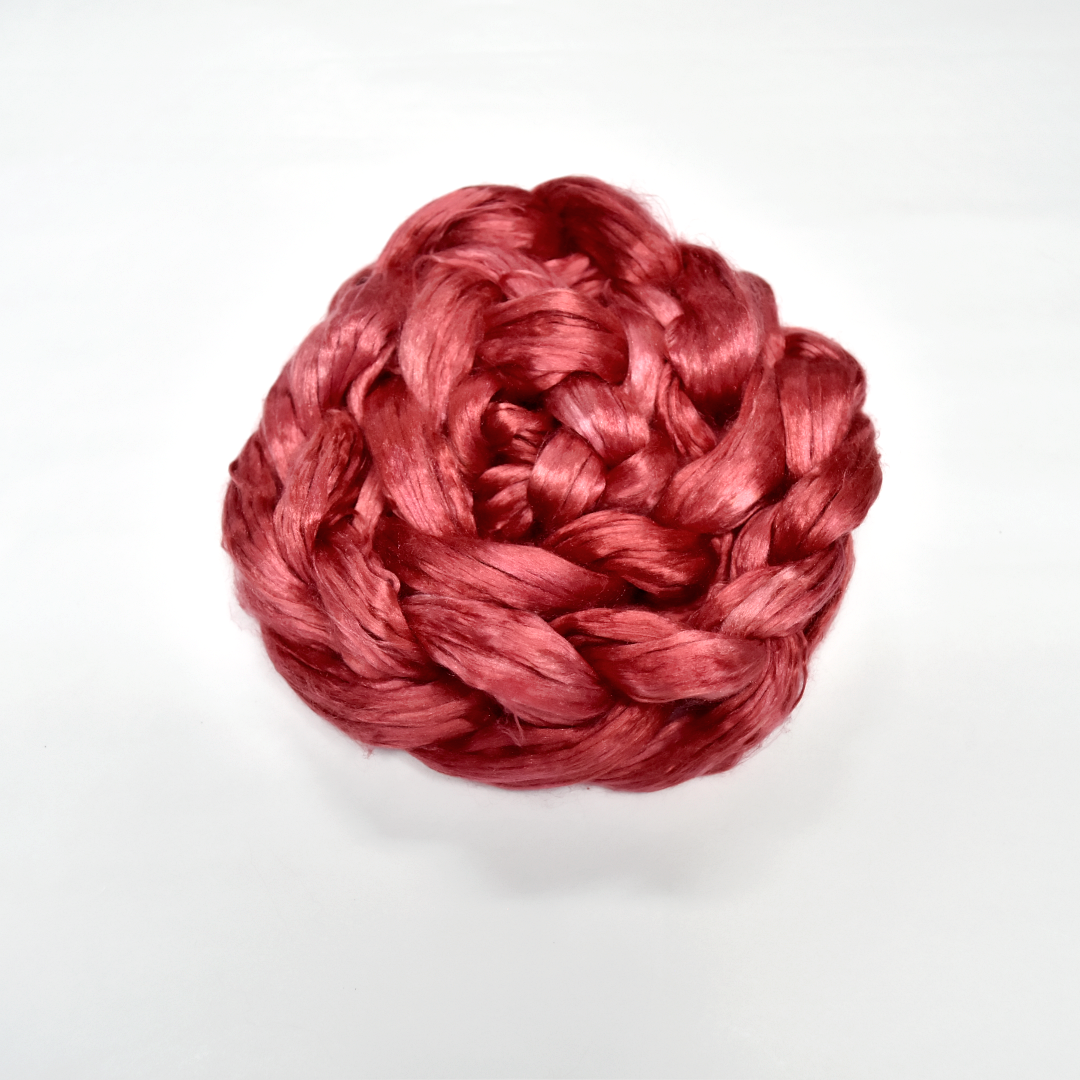 Mulberry Silk Roving Hand Dyed Chilli