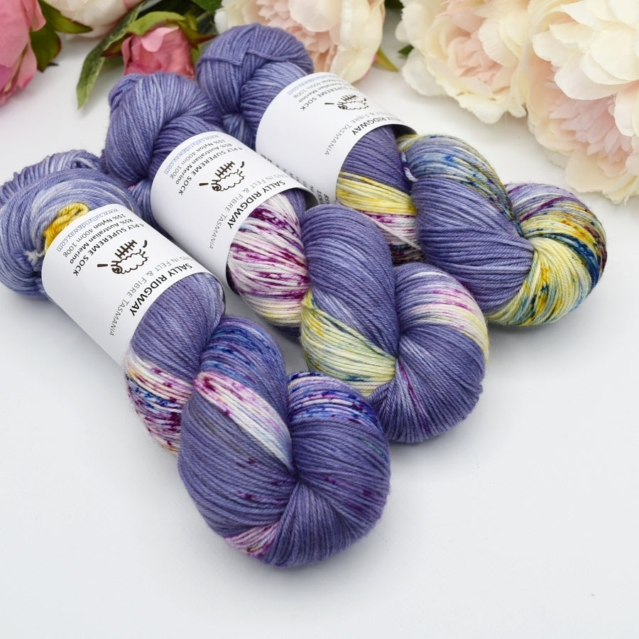 Enchantress 4 ply Supreme Sock Yarn Hand Dyed-Sock Yarn-2-Sally Ridgway Designs in Felt & Fibre