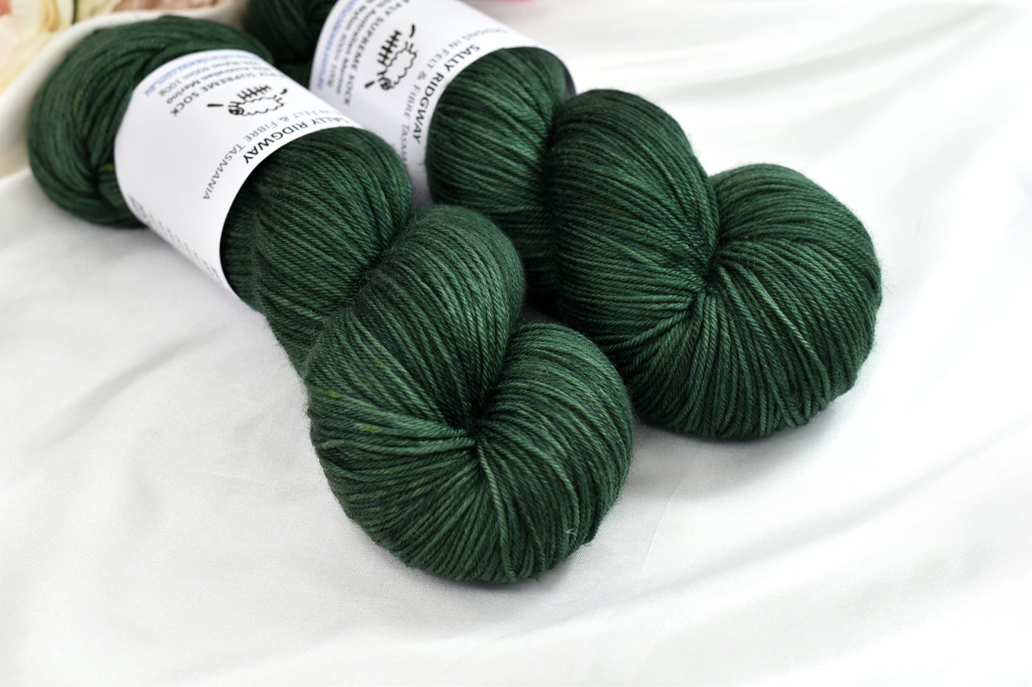 Green 4 ply Supreme Sock Yarn Hand Dyed-Sock Yarn-2-Sally Ridgway Designs in Felt & Fibre