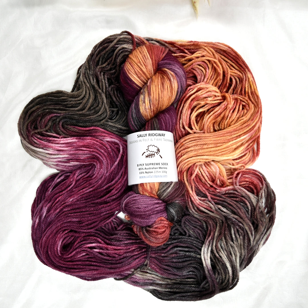 8 Ply Supreme Sock in Moroccan Magic| 8 Ply Supreme Sock | Sally Ridgway | Shop Wool, Felt and Fibre Online