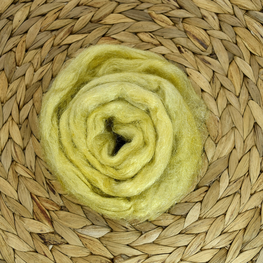 Firestar Fibre Trilobal Nylon Hand Dyed Chartreuse| Firestar Fibre | Sally Ridgway | Shop Wool, Felt and Fibre Online