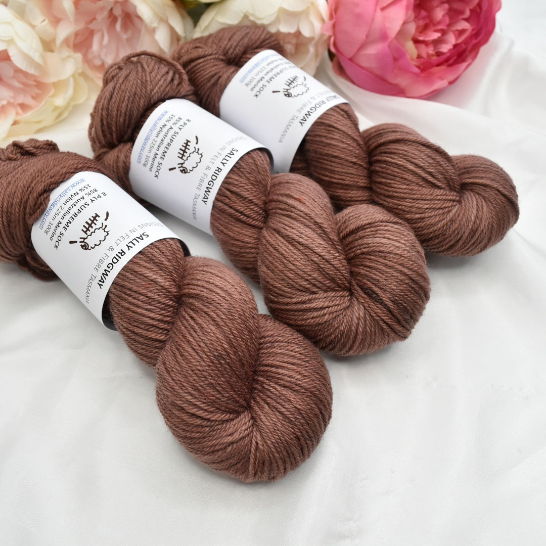 8 Ply Supreme Sock in Burnt Brick| 8 Ply Supreme Sock | Sally Ridgway | Shop Wool, Felt and Fibre Online
