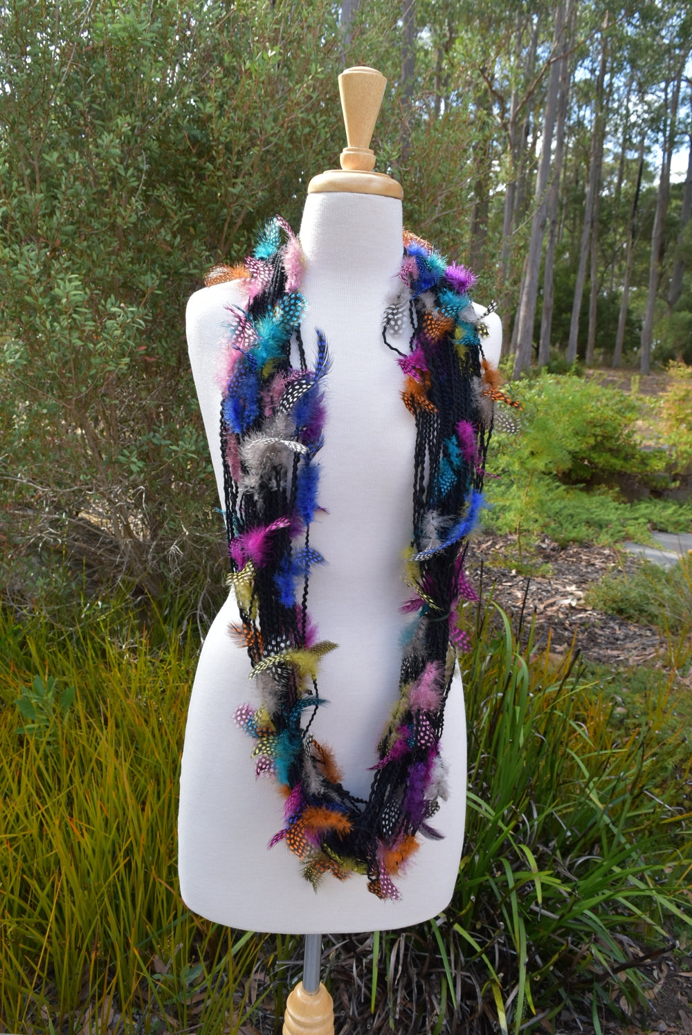 Hand Spun Feathered Yarn-Hand Spun Yarn-4-71 mt. / 76 grams-Sally Ridgway Designs in Felt & Fibre