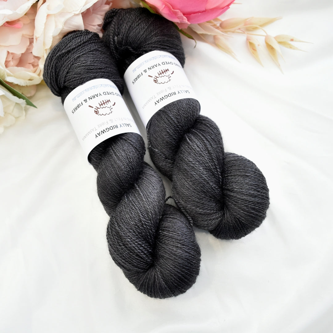 Soot on Merino Silk Lace