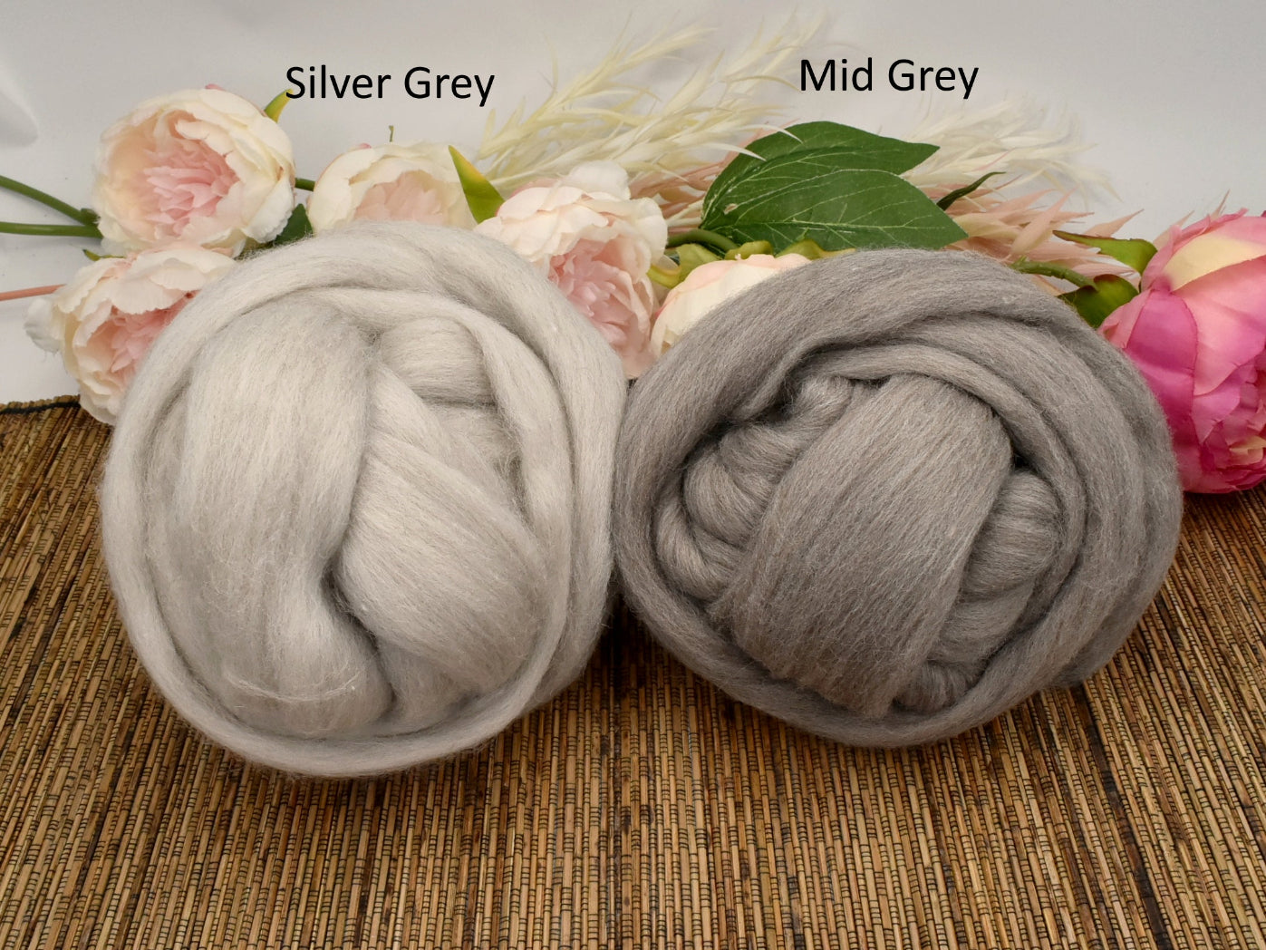 Silver Grey Merino & Corriedale Combed Top| Undyed Wool Roving Top | Sally Ridgway | Shop Wool, Felt and Fibre Online