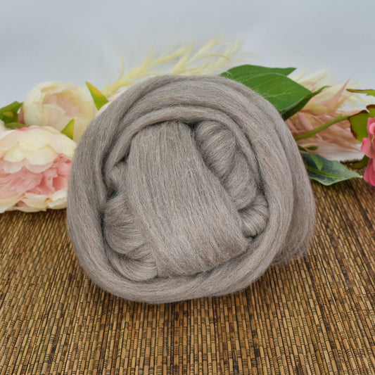 Mid Grey Merino, Corriedale Combed Top| Undyed Wool Roving Top | Sally Ridgway | Shop Wool, Felt and Fibre Online