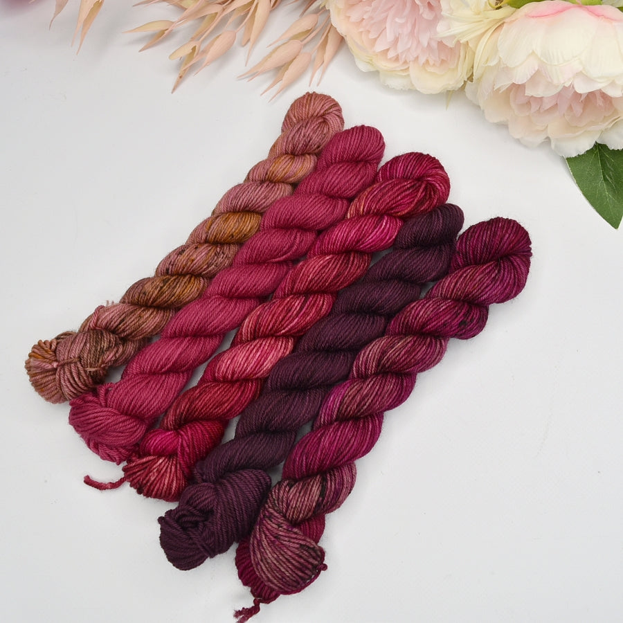 Mini Skein Set - Spanish Dancer-4 Ply Mini Skein-4-Sally Ridgway Designs in Felt & Fibre
