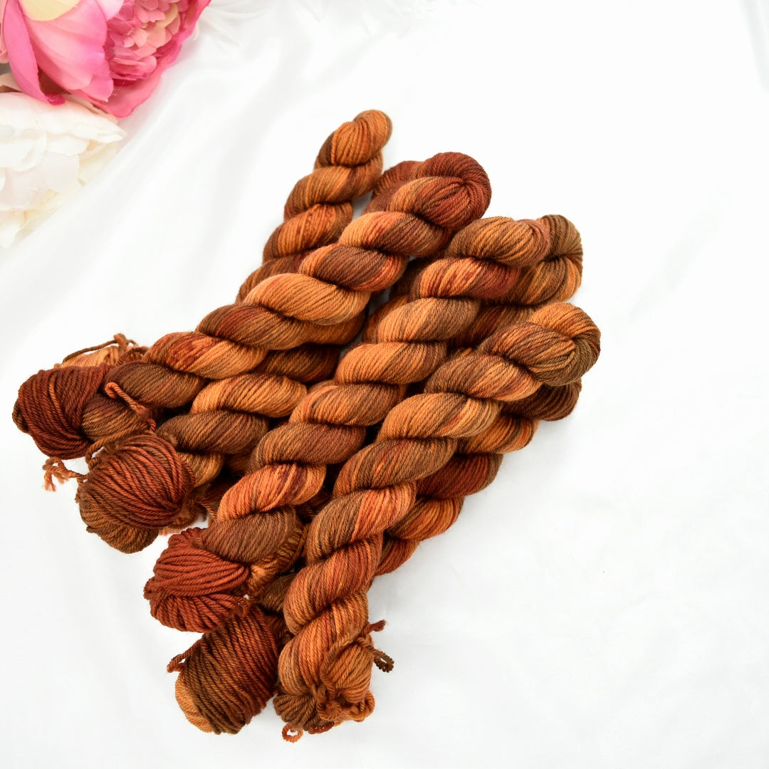 Mini Skeins 4 Ply Supreme Sock Yarn Copper Canyon-4 Ply Mini Skein-3-Sally Ridgway Designs in Felt & Fibre