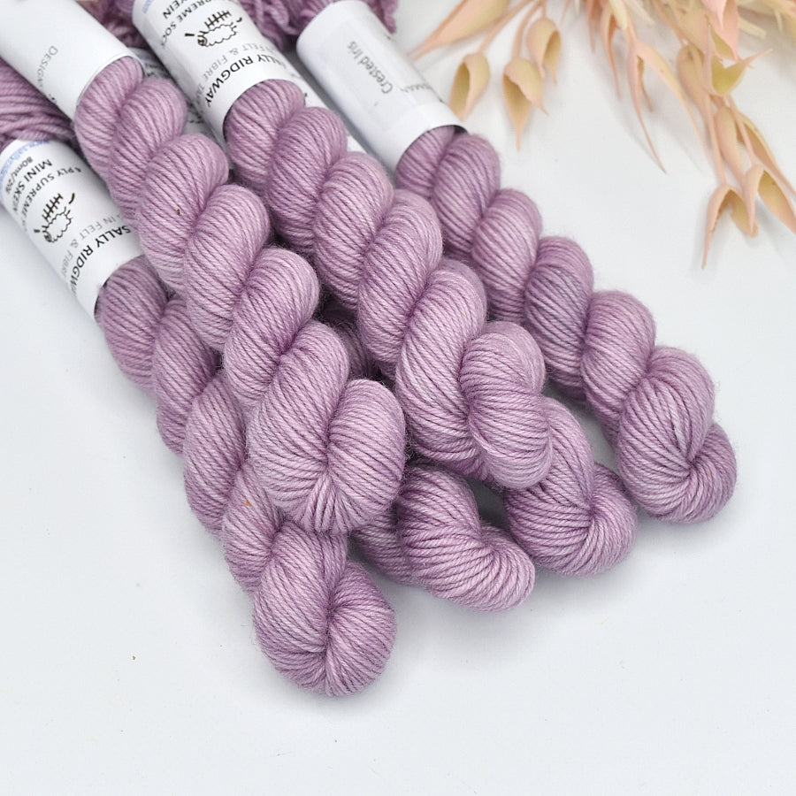 Mini Skeins 4 Ply Supreme Sock Yarn in Crested Iris-4 Ply Mini Skein-2-Sally Ridgway Designs in Felt & Fibre
