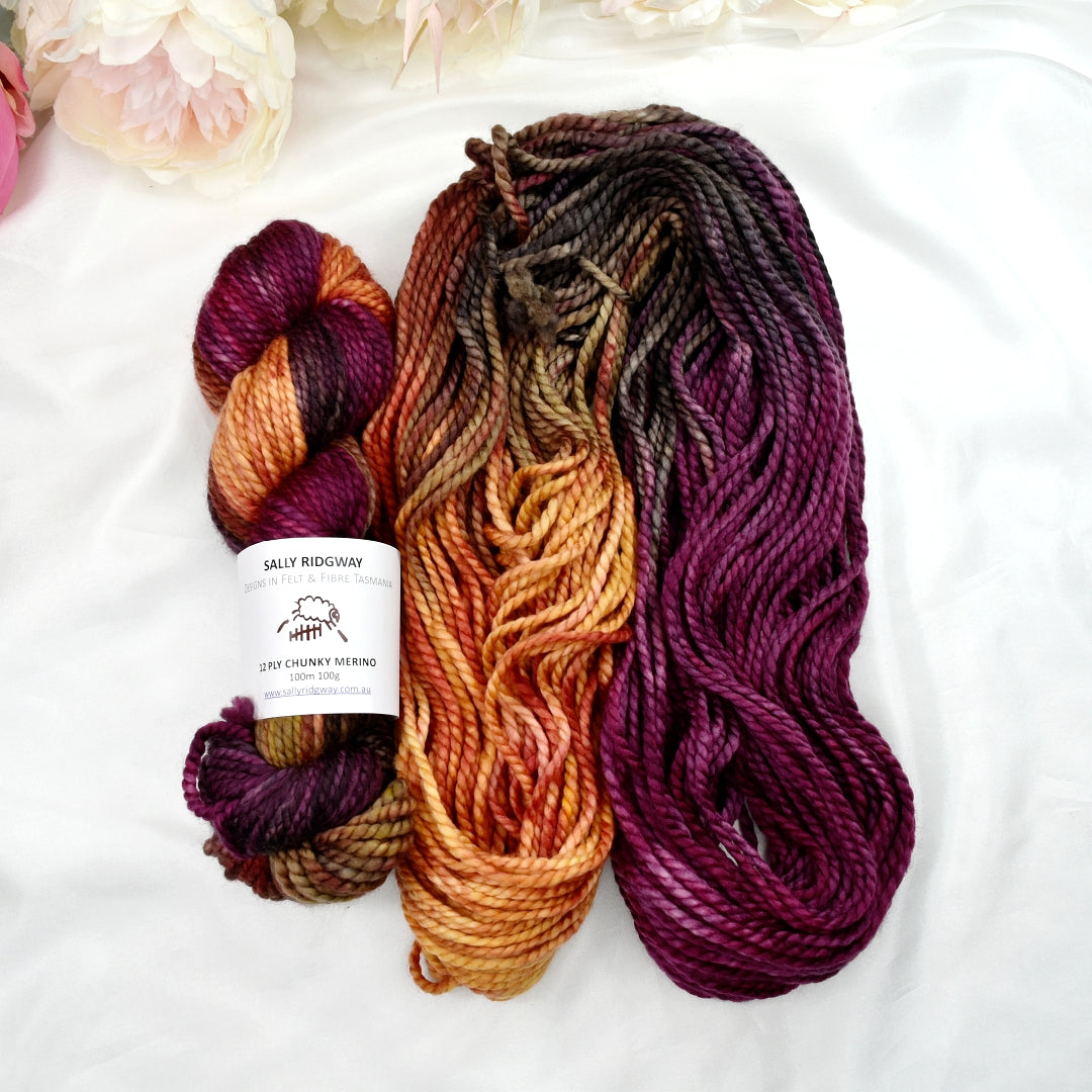 Moroccan Magic on 12 ply Chunky Merino| Chunky Yarn | Sally Ridgway | Shop Wool, Felt and Fibre Online