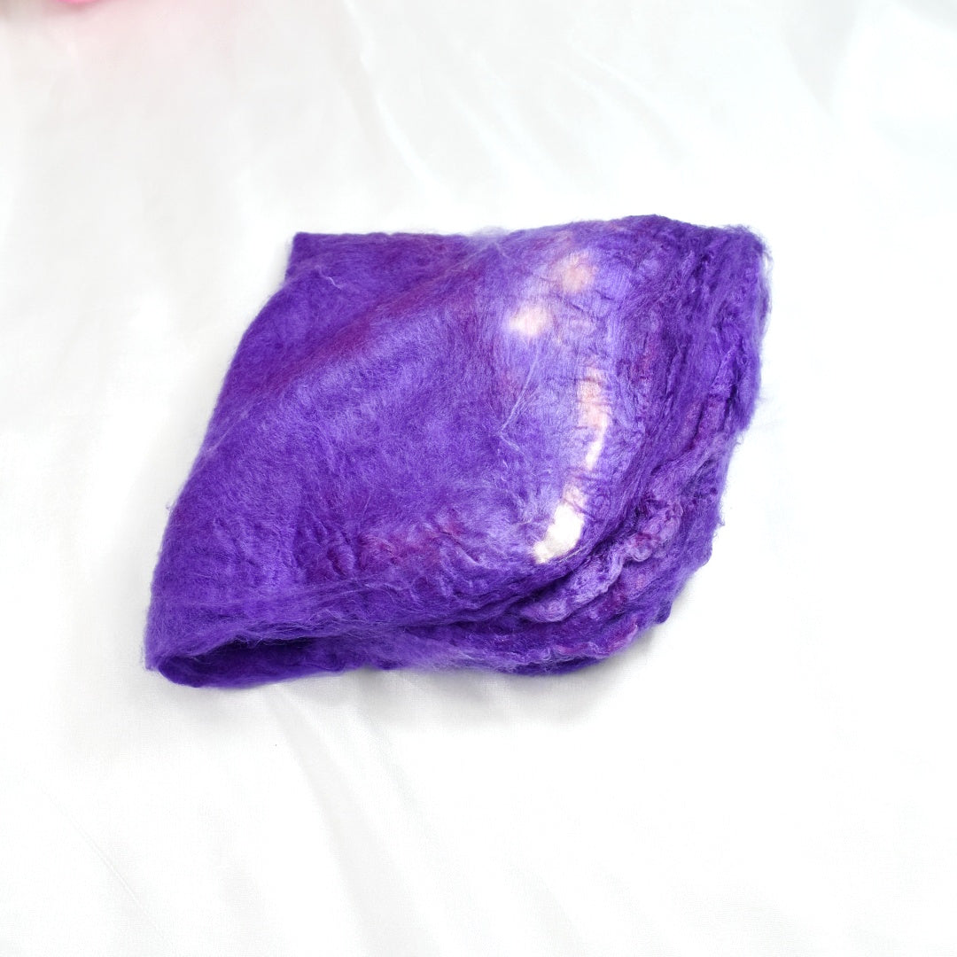 Mulberry Silk Hankies Hand Dyed Iris| Silk Hankies | Sally Ridgway | Shop Wool, Felt and Fibre Online