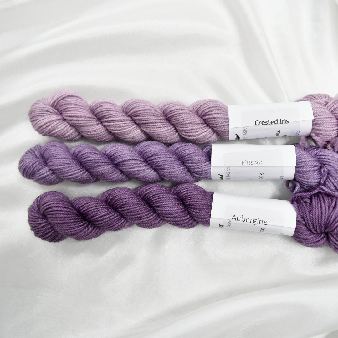 Mini Skeins 4 Ply Supreme Sock Yarn Aubergine| 4 Ply Mini Skein | Sally Ridgway | Shop Wool, Felt and Fibre Online