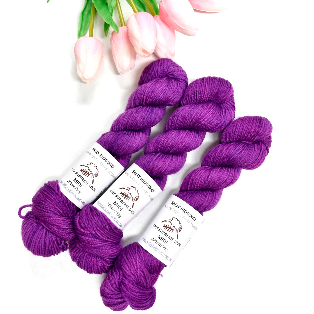 Purple Orchid 50g 4 Ply Supreme Sock Midi Half Skein