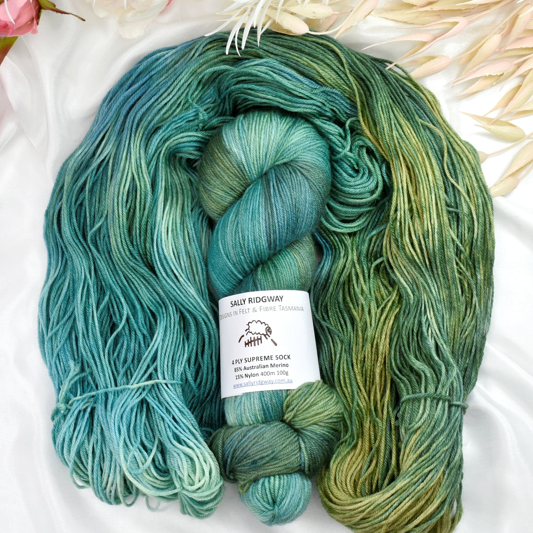 Riverina 4 ply Supreme Sock Yarn Hand Dyed| Sock Yarn | Sally Ridgway | Shop Wool, Felt and Fibre Online