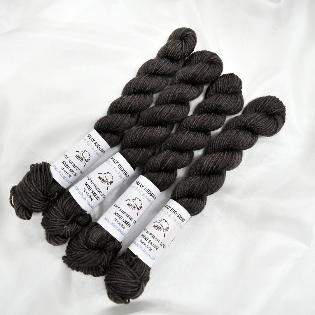 Mini Skeins 4 Ply Supreme Sock Yarn in Slate| 4 Ply Mini Skein | Sally Ridgway | Shop Wool, Felt and Fibre Online