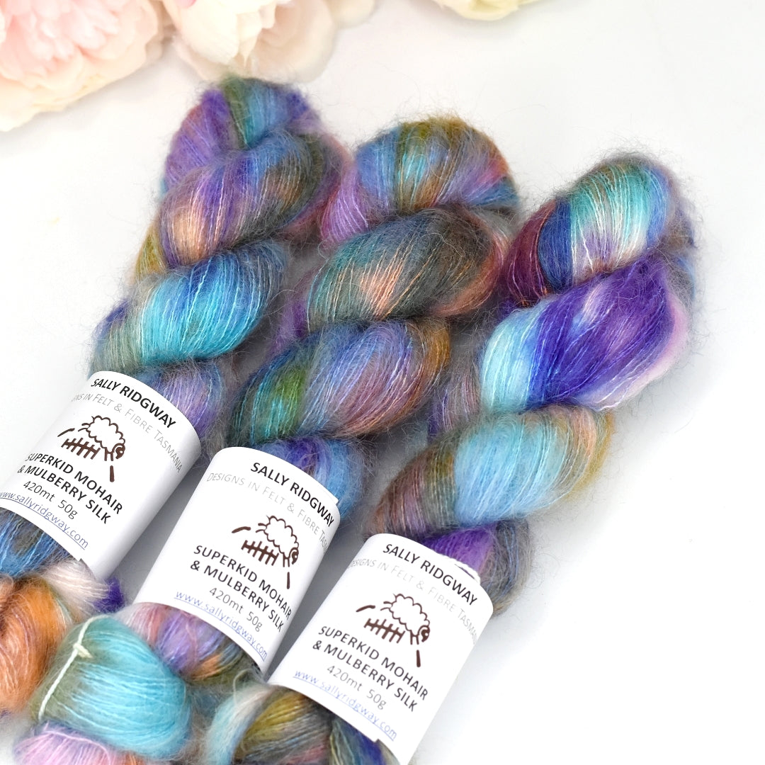 Superkid Mohair & Silk Hand Dyed Butterfly| Mohair Silk | Sally Ridgway | Shop Wool, Felt and Fibre Online