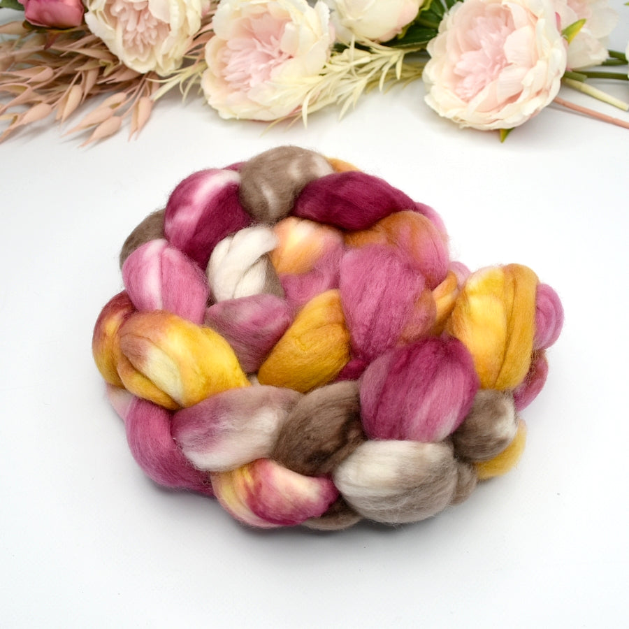 Superwash Tasmanian Merino Wool Top Plum Pie-Superwash Merino Wool Tops-2-100 grams-Sally Ridgway Designs in Felt & Fibre