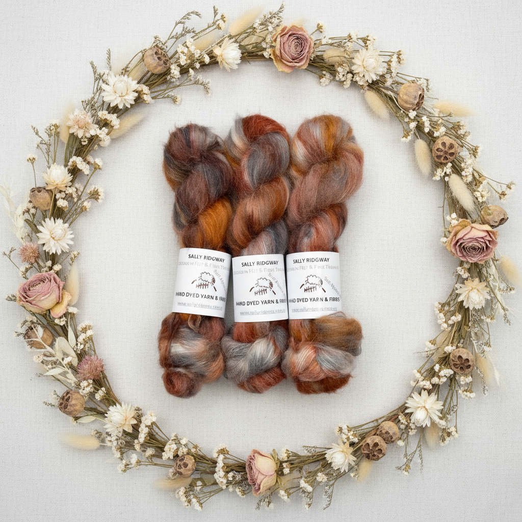 Suri Alpaca Silk Lace Hand Dyed Orange Chocolate-Suri Silk Lace-1-Sally Ridgway Designs in Felt & Fibre
