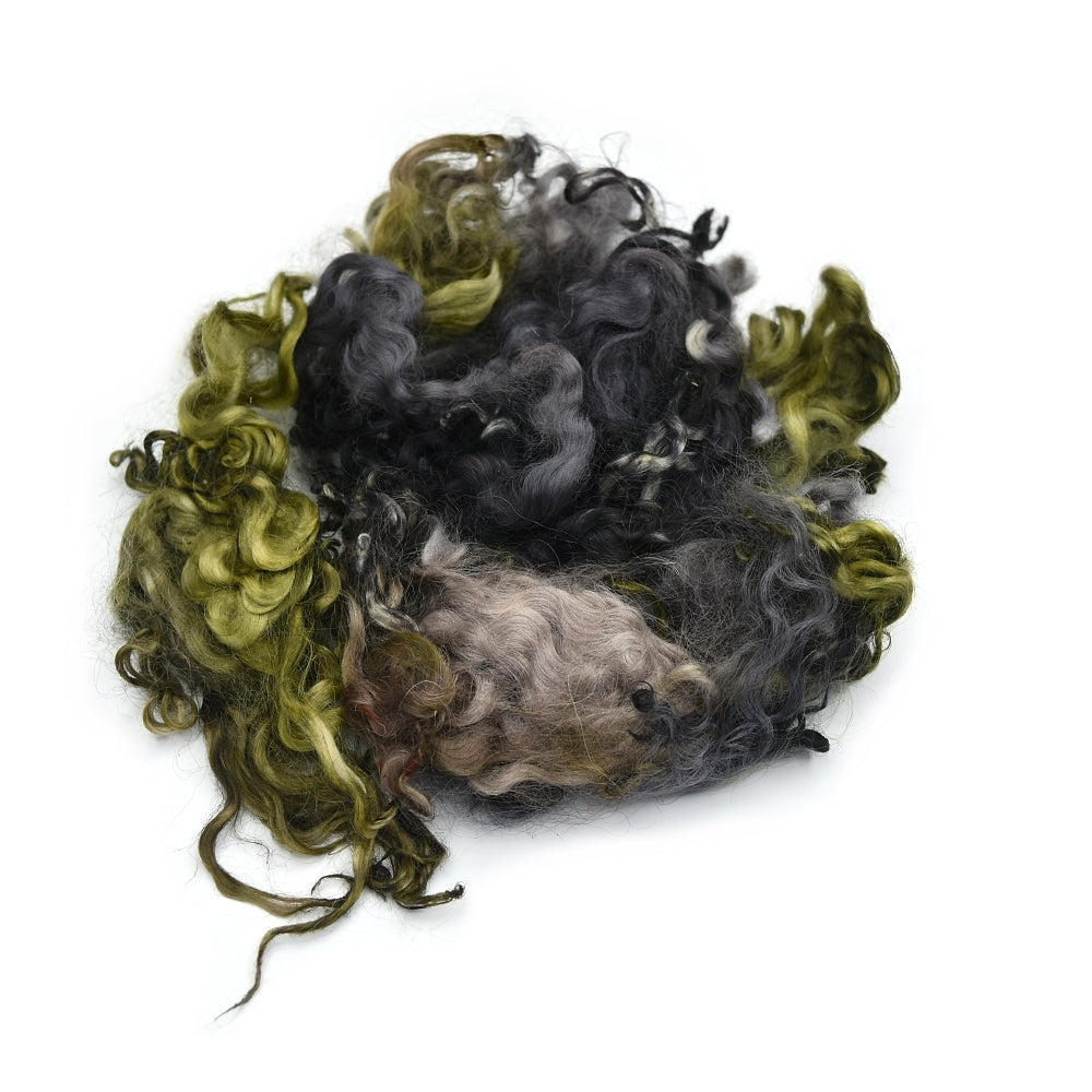 Tasmanian English Leicester Lamb Locks - Forest-English Leicester Wool Tops-1-20 Grams-Sally Ridgway Designs in Felt & Fibre