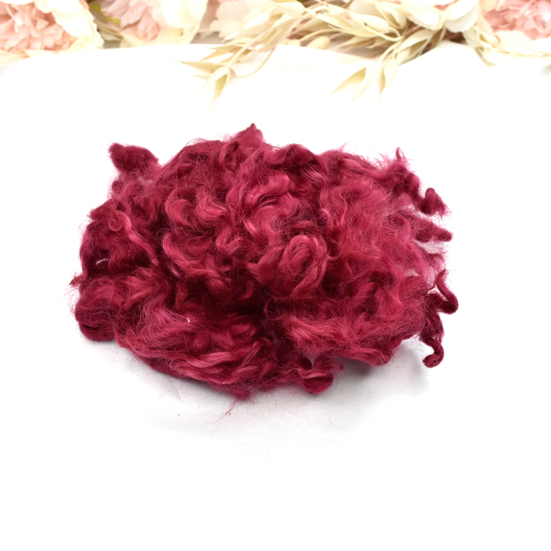Tasmanian English Leicester Lamb Locks - Woodrose-English Leicester Wool Tops-1-20 Grams-Sally Ridgway Designs in Felt & Fibre