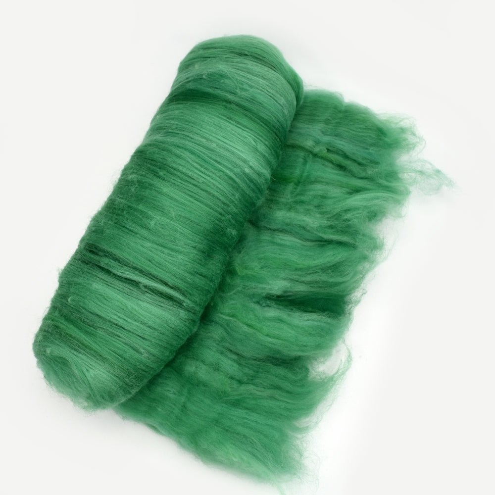 Tasmanian Merino Wool Carded Batts Hand Dyed Green Mint| Merino Wool Batts | Sally Ridgway | Shop Wool, Felt and Fibre Online