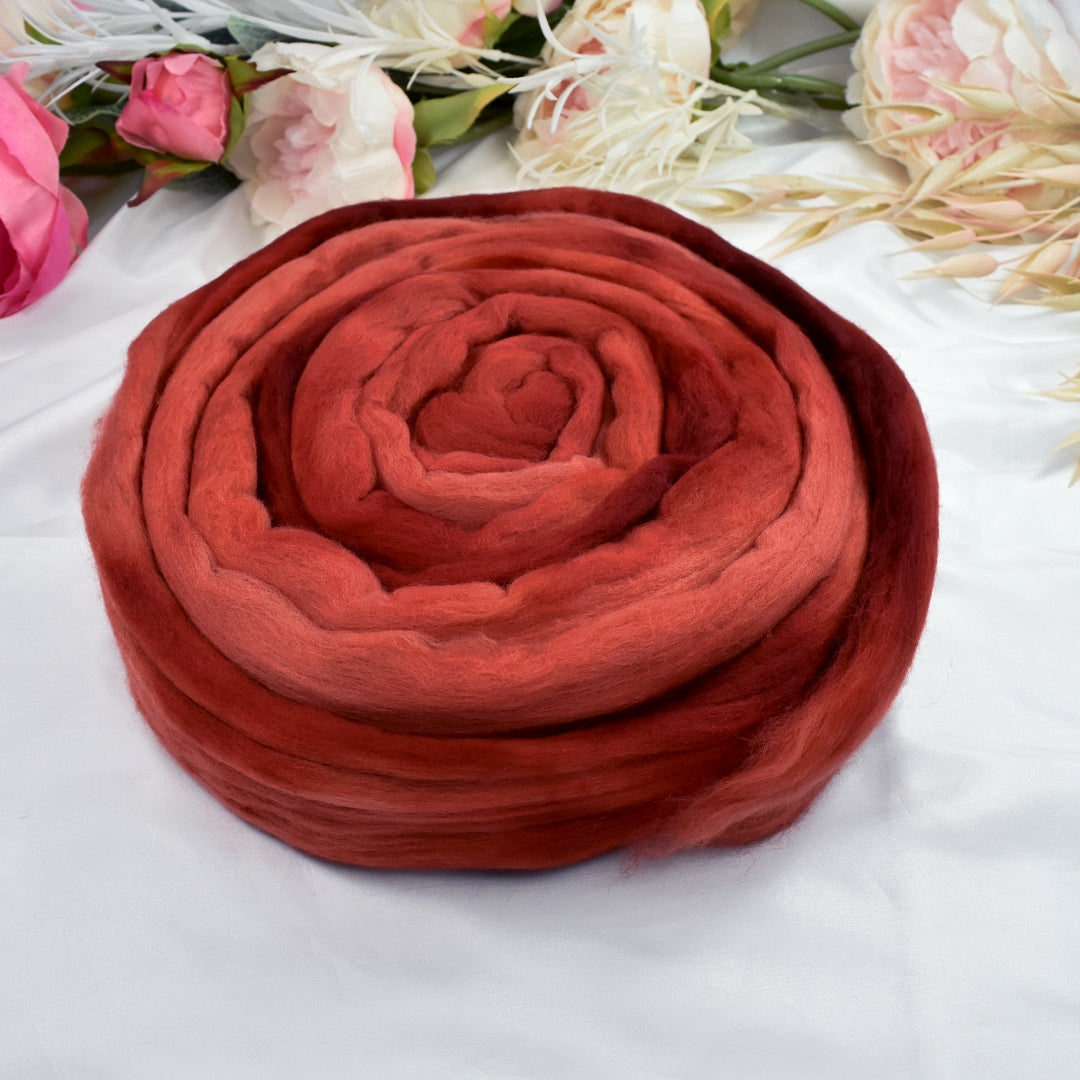Tasmanian Merino Wool Combed Top Hand Dyed Red Rock| Merino wool tops | Sally Ridgway | Shop Wool, Felt and Fibre Online