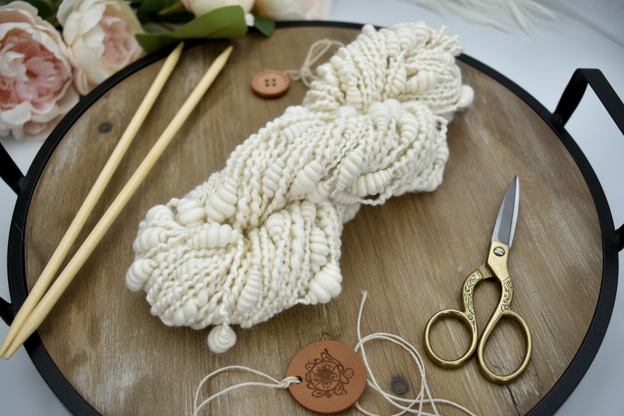 White Beehive Hand Spun Art Yarn