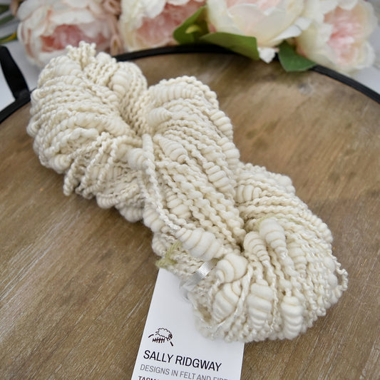 White Beehive Hand Spun Art Yarn| Hand Spun Yarn | Sally Ridgway | Shop Wool, Felt and Fibre Online