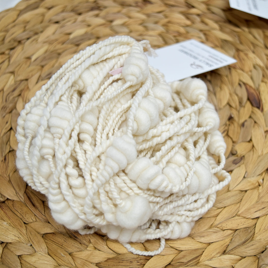 White Beehive Hand Spun Art Yarn - Sally Ridgway Designs in Felt & Fibre - Australia