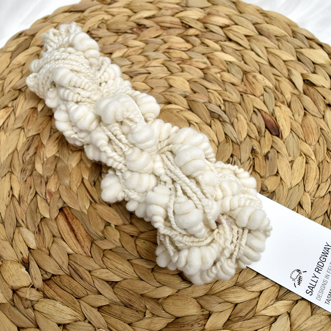 White Beehive Hand Spun Art Yarn| Hand Spun Yarn | Sally Ridgway | Shop Wool, Felt and Fibre Online