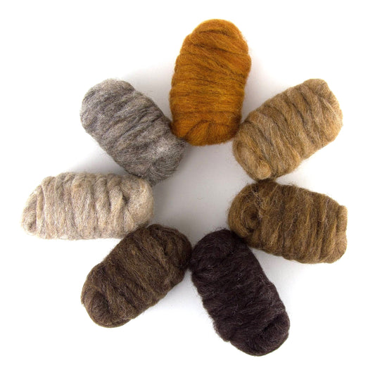 Woodland Carded Corriedale Sliver Mixed Bags 175g| Corriedale Wool | Sally Ridgway | Shop Wool, Felt and Fibre Online
