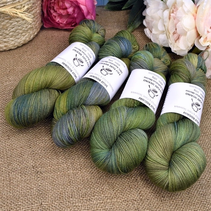 4 Ply Pure Australian Merino Wool Yarn Hand Dyed Thicket-4 Ply Pure Merino Yarn-2-Sally Ridgway Designs in Felt & Fibre