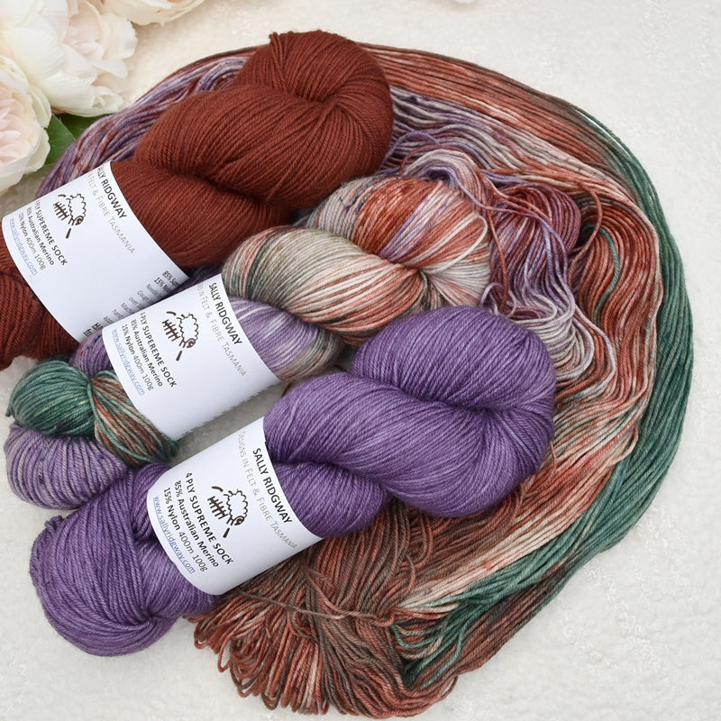 4 ply Supreme Sock Yarn Hand Dyed Cooktown-Sock Yarn-3-Sally Ridgway Designs in Felt & Fibre