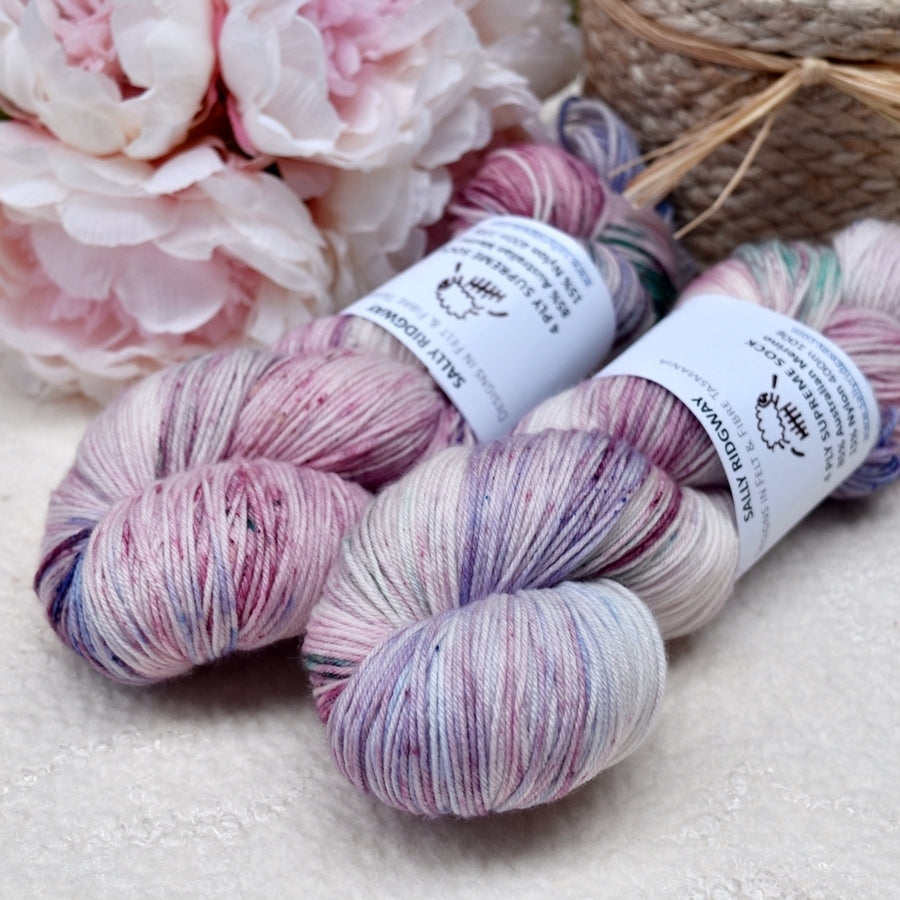 4 ply Supreme Sock Yarn Hand Dyed Magnolia 13420-Sock Yarn-2-Sally Ridgway Designs in Felt & Fibre