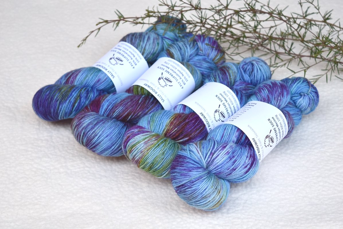 4 ply Supreme Sock Yarn Hand Dyed Reef Oasis 13379-Sock Yarn-2-Sally Ridgway Designs in Felt & Fibre