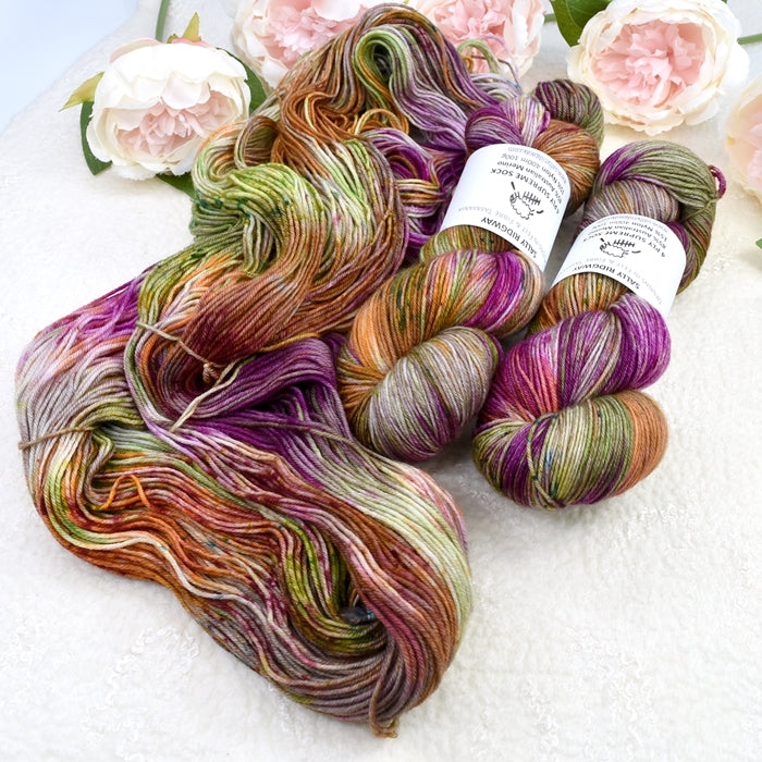 4 ply Supreme Sock Yarn Hand Dyed Tulip| Sock Yarn | Sally Ridgway | Shop Wool, Felt and Fibre Online