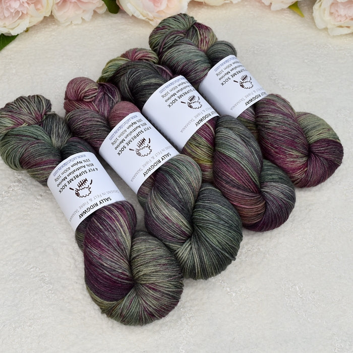 4 ply Supreme Sock Yarn Hand Dyed Vintage Christmas| Sock Yarn | Sally Ridgway | Shop Wool, Felt and Fibre Online