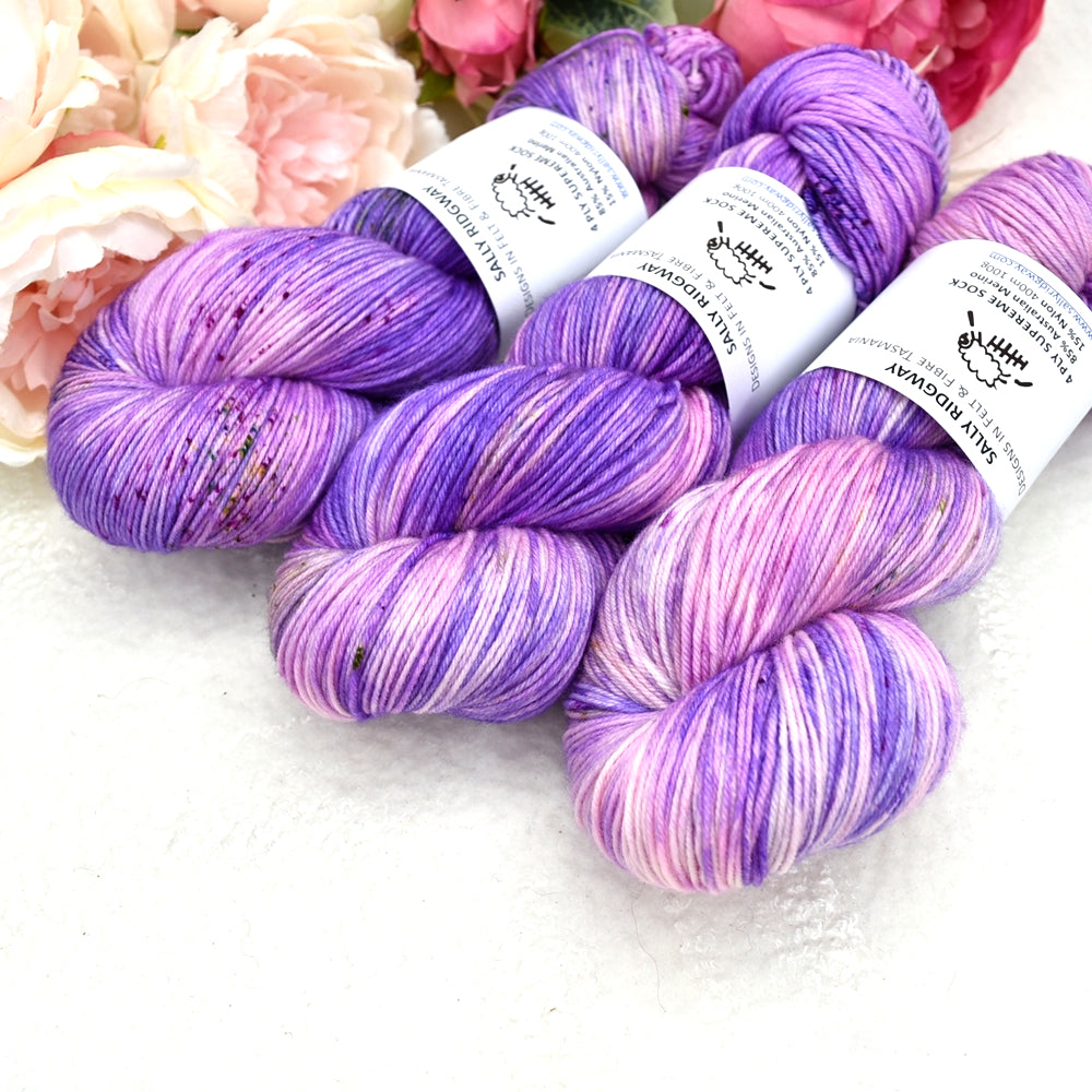 4 ply Supreme Sock Yarn Hand Dyed Viola 13371-Sock Yarn-2-Sally Ridgway Designs in Felt & Fibre